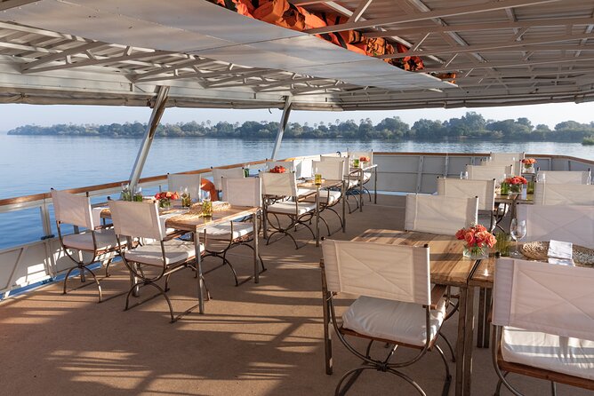 Dinner Cruise on the Zambezi River - Stop one: seeing Victoria Falls mist from the upper Zambezi