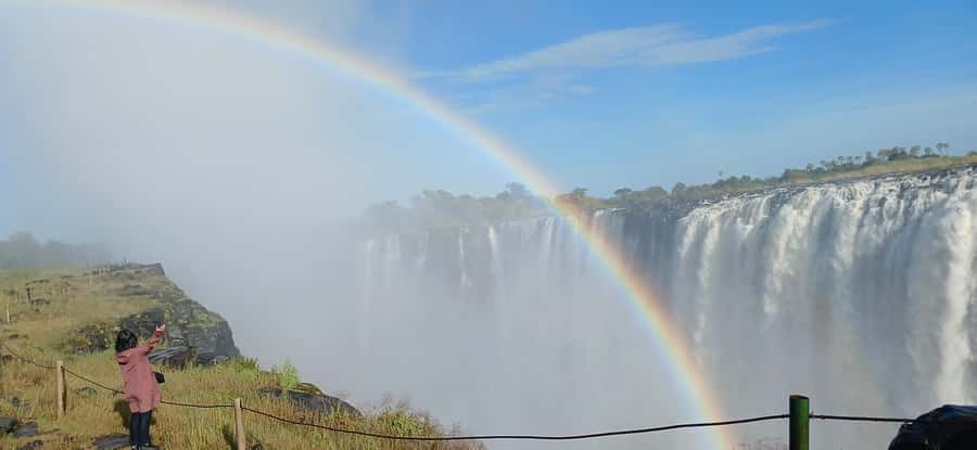 Victoria Falls: Guided Walking Tour - Main Falls and Rainbow Falls, where the water volume changes everything