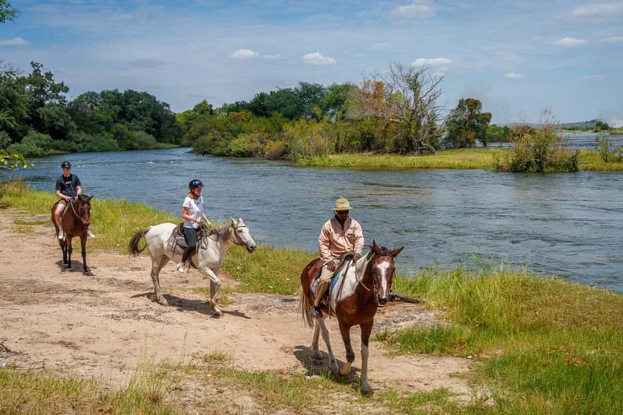 Victoria Falls National Park: Horseback Safari - Getting kitted up safely: helmets and a no-video rule